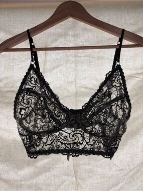 Sheer Black Lace Bralette — Elegant Women's Intimates